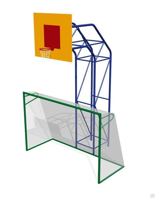 Ворота футбольные с баскетбольным щитом ЛГС 13