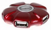 USB хаб SmartBuy 143 UFO, Red, 4 порта (SBHA-143-R)