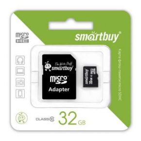 MicroSDHC 32Gb SmartBuy (Class 10) с адаптером