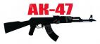 Наклейка на машину АК-47 на прозрачной основе