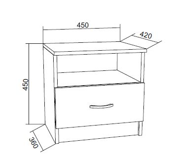 Тумба прикроватная схема с размерами