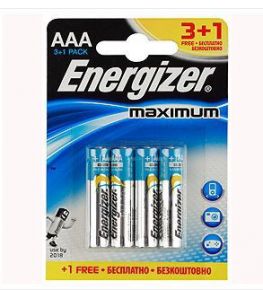 Батарейка Energizer LR03 Maximum, 3+1 штука в упаковке