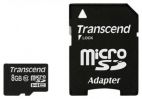 MicroSDHC 8Gb Transcend (Class 10), с адаптером