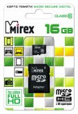 MicroSDHC 16Gb MIREX (Class 10) с адаптером