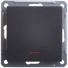 Переключатель/выключатель Wessen 59 одноклавишный с индикацией черный бархат (VS616-157-6-86) Schneider Electric VS616-157-6-86