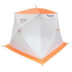 Палатка Onlitop Призма Люкс 200, 3-слойная, с 2 входами, бело-оранжевый
