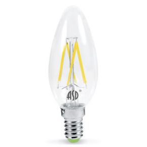 Лампа светодиодная LED-СВЕЧА-PREMIUM 5.0Вт 160-260В Е14 4000К 450Лм прозрачная ASD ASD