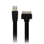 Шнур USB шт-iPhone4 шт 1,0м OXION OX-DCC015BK черный, плоский