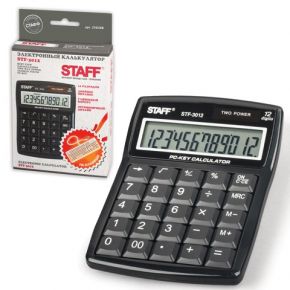 Калькулятор STAFF STF-3012 12 разрядный, настольный, двойное питание