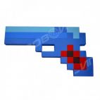 Пистолет пиксельный синий 24см